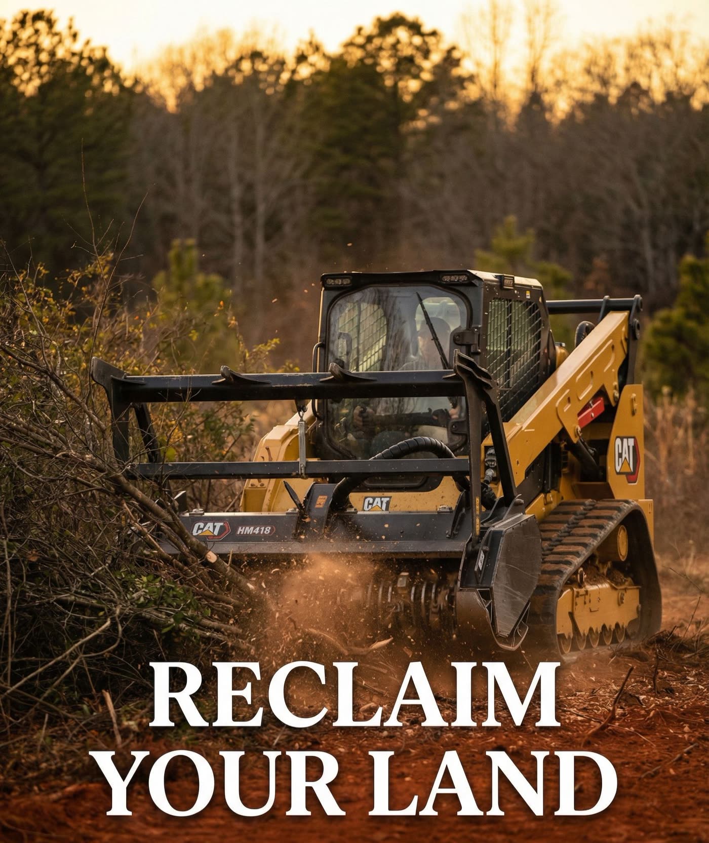 Reclaim your land branding photo with CAT mulcher